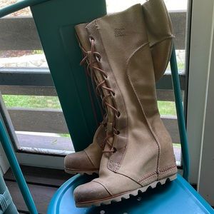 Sorel Joan of Arctic tall wedge boot camel 7.5